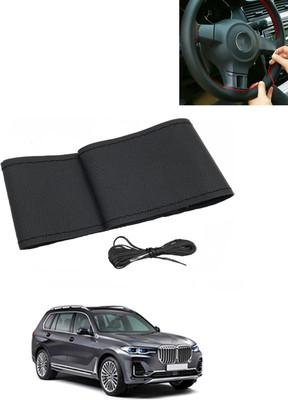 MATIES Hand Stiched Steering Cover For BMW Universal For Car(Black, Leatherite)