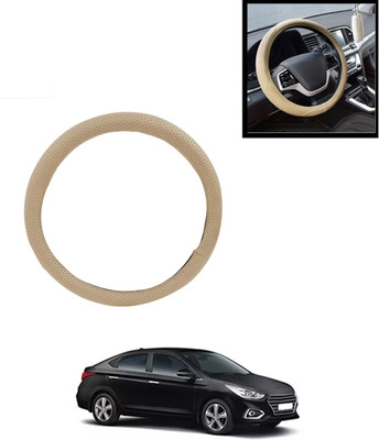 AYW Steering Cover For Hyundai Verna(Beige, Leatherite)