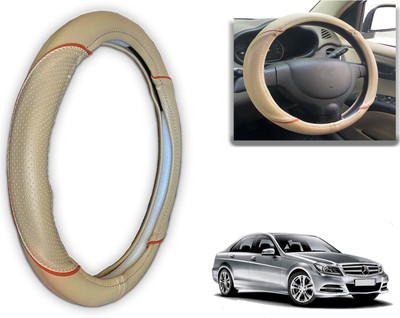 PEEPS STORE Steering Cover For Mercedes Benz C180(Black, Red, Leatherite)