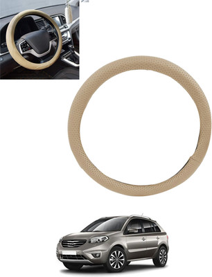 monolive Hand Stiched Steering Cover For Renault Koleos(Beige, Leatherite)