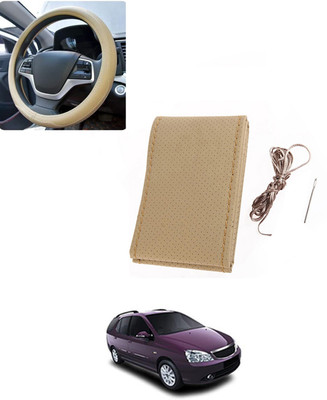 AYW Hand Stiched Steering Cover For Tata Indigo Marina(Beige, Leatherite)