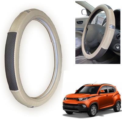 PEEPS STORE Steering Cover For Mahindra KUV100(Black, Leatherite)