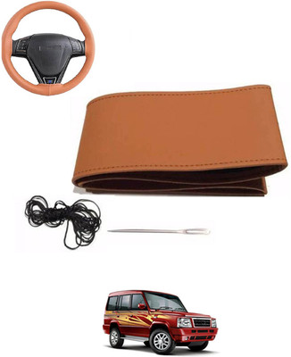 MATIES Hand Stiched Steering Cover For Tata Sumo(Tan, Leatherite)