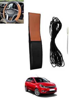MSNP Hand Stiched Steering Cover For Tata Bolt(Tan, Black, Leatherite)
