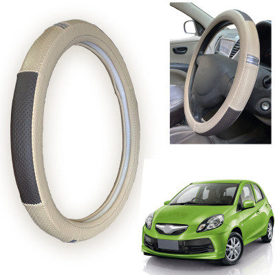 PEEPS STORE Steering Cover For Honda Brio(Black, Leatherite)