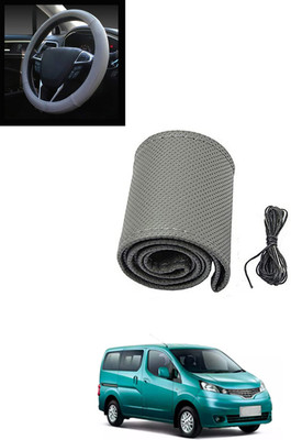 MATIES Hand Stiched Steering Cover For Nissan Evalia(Grey, Leatherite)