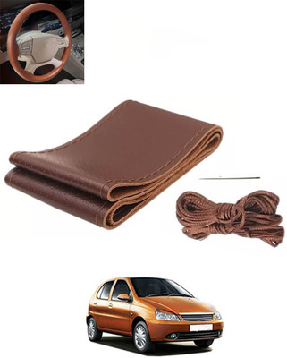 monolive Hand Stiched Steering Cover For Tata Indigo Marina(Brown, Leatherite)