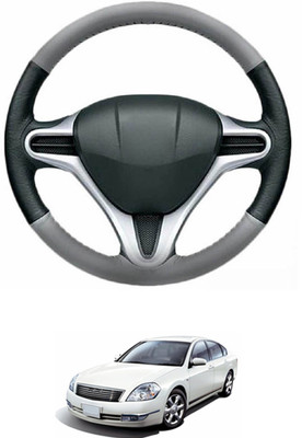 MATIES Steering Cover For Nissan Teana(Grey, Black, Leather)
