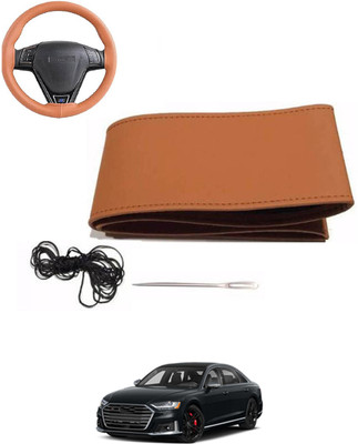 MATIES Hand Stiched Steering Cover For Audi S8(Tan, Leatherite)