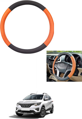 MATIES Steering Cover For Renault Universal For Car(Tan/Black, Leather)