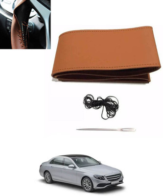 MATIES Hand Stiched Steering Cover For Renault Duster(Tan, Leatherite)