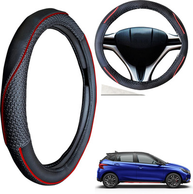 PEEPS STORE Steering Cover For Hyundai i20(Black, Leatherite)