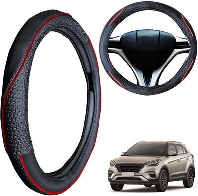 PEEPS STORE Steering Cover For Hyundai Creta(Black, Leatherite)