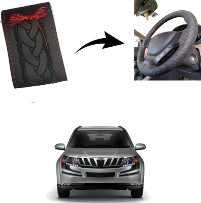 Autoinnovation Hand Stiched Steering Cover For Mahindra XUV 500(Black, Leather)