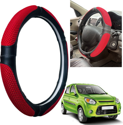 PEEPS STORE Steering Cover For Maruti Alto 800(Black, Leatherite)