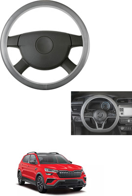 MATIES Steering Cover For Skoda Universal For Car(Grey, Leather)