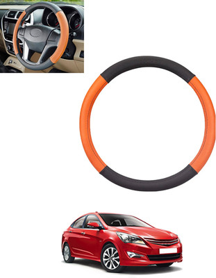 monolive Steering Cover For Hyundai Verna(Tan, Black, Leatherite)