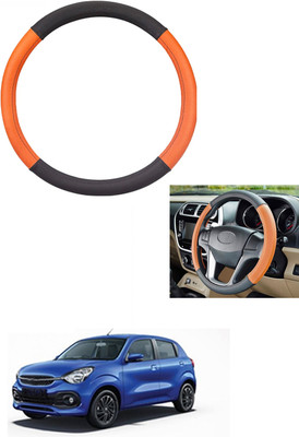 MATIES Steering Cover For Universal For Car Celerio(Tan/Black, Leather)