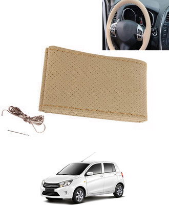 MATIES Hand Stiched Steering Cover For Universal For Car Celerio(Beige, Leatherite)