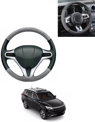 AYW Steering Cover For Mahindra Universal For Car(Grey/Black, Leatherite)