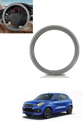 MATIES Steering Cover For Universal For Car Celerio(Silver, Leather)