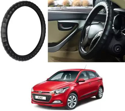 OOLTAH PAHIYA Hand Stiched Steering Cover For Hyundai Elite i20(Black, Leatherite)