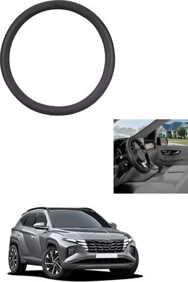 MATIES Steering Cover For Hyundai Tucson(Black, Leather)