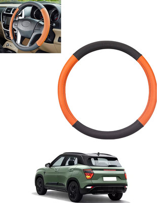 monolive Steering Cover For Hyundai Creta(Tan, Black, Leatherite)