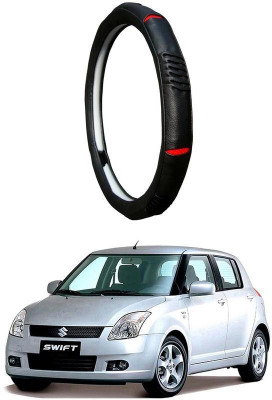AUTO PEARL Steering Cover For Maruti Swift(Diamond Black Red, Leatherite)