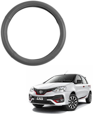 RKPSP Hand Stiched Steering Cover For Universal For Car Etios Liva(Grey, Leatherite)