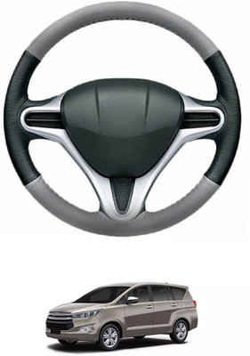 MATIES Steering Cover For Toyota Universal For Car(Grey, Black, Leather)