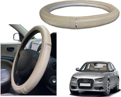 PEEPS STORE Steering Cover For Audi A6(Black, Red, Leatherite)