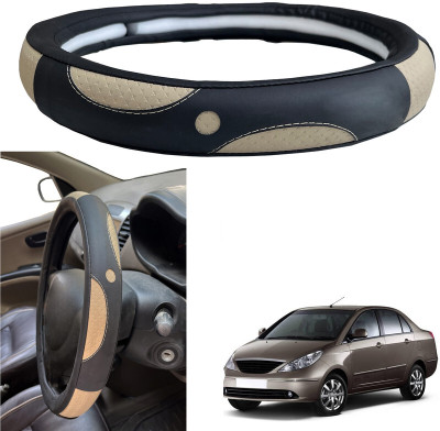 PEEPS STORE Steering Cover For Tata Indigo(Black, Leatherite)
