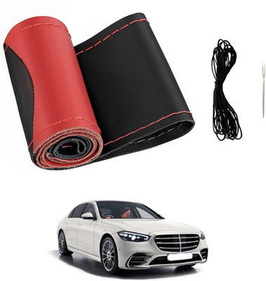 ABJD Hand Stiched Steering Cover For Toyota Universal For Car(Red, Black, Leatherite)