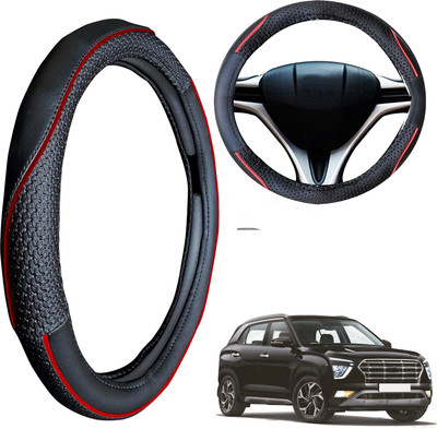 PEEPS STORE Steering Cover For Hyundai Creta(Black, Leatherite)