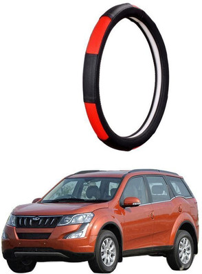 AUTO PEARL Steering Cover For Mahindra XUV 500(Gold Blaze Black and Red, Leatherite)
