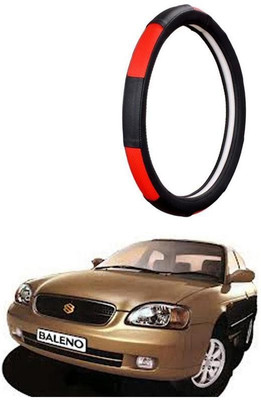 AUTO PEARL Steering Cover For Maruti Baleno(Gold Blaze Black and Red, Leatherite)
