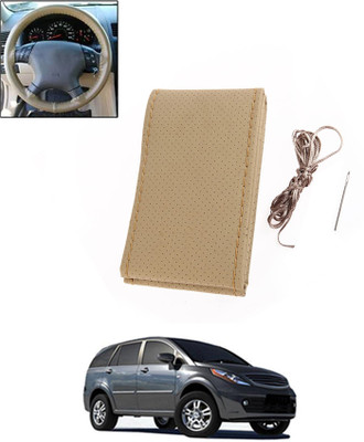 MATIES Hand Stiched Steering Cover For Tata Aria(Beige, Leatherite)