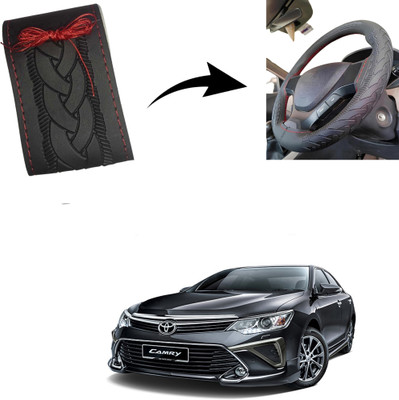 Autoinnovation Hand Stiched Steering Cover For Toyota Camry(Black, Leather)