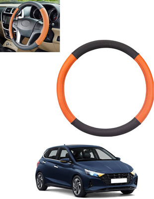 monolive Steering Cover For Hyundai i20(Tan, Black, Leatherite)