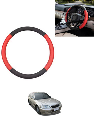 AYW Steering Cover For Honda City(Red/Black, Leatherite)