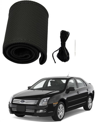 arneja trading company Hand Stiched Steering Cover For Ford Fusion(Black, Leather)