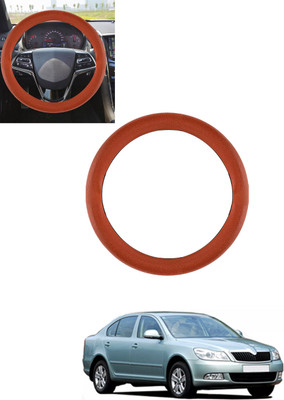 ABJD Steering Cover For Skoda Laura(Tan, Leatherite)