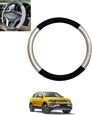 MSNP Steering Cover For Volkswagen Universal For Car(Silver,Black, Leatherite)