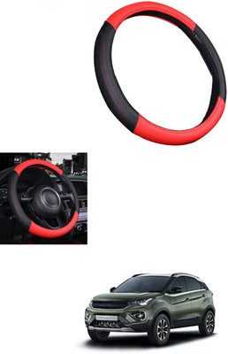 MATIES Steering Cover For Tata Universal For Car(Red/Black, Leather)