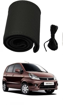 Arnejaa Hand Stiched Steering Cover For Maruti Zen Estilo(Black, Leather)