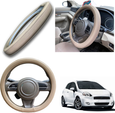 PEEPS STORE Steering Cover For Fiat Punto(Black, Leatherite)