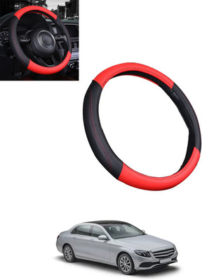 ABJD Steering Cover For Mercedes Benz E200(Red, Black, Leatherite)