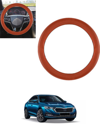 monolive Steering Cover For Skoda Octavia(Tan, Leatherite)