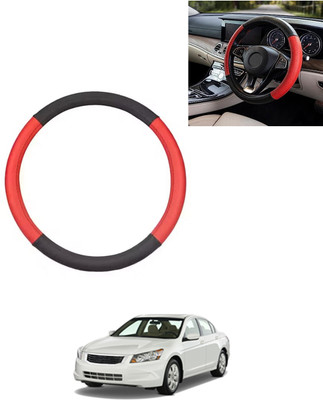 AYW Steering Cover For Honda Accord(Red/Black, Leatherite)